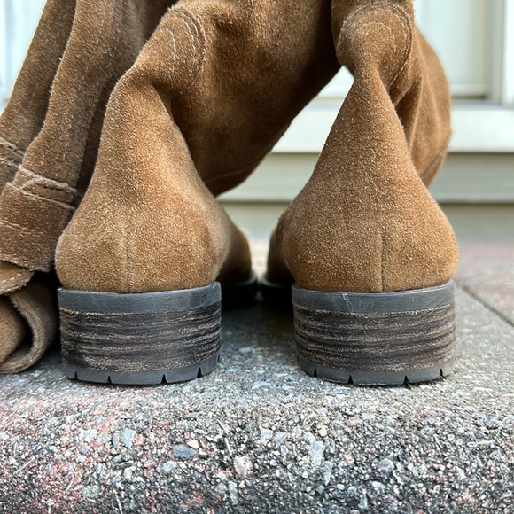 Franco Sarto Suede Knee High Boots Rich Camel/Carmel Color - Picture 8 of 12